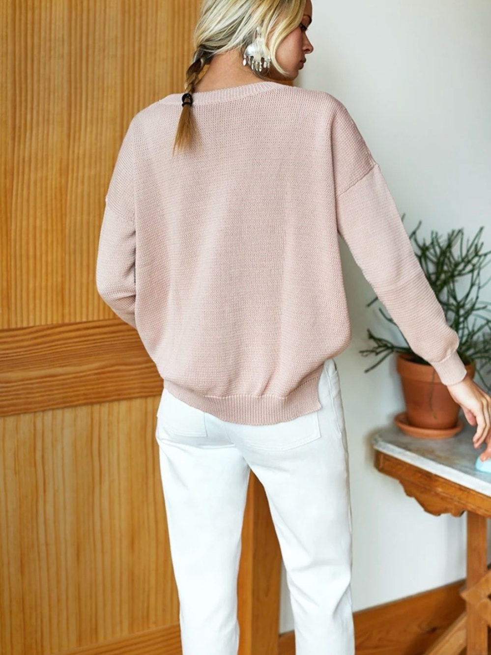 Emerson Fry Carolyn Crewneck Sweater in Muted Clay Organic - Picture 3 of 12